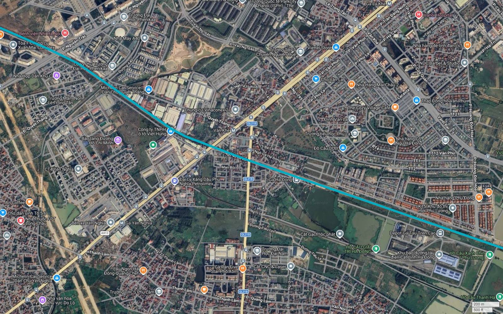 Tuyến metro số 6 Hà Nội đi qua Văn Khê và ga Hà Đông, cạnh depot và khu bảo dưỡng tàu điện Cát Linh Hà Đông đã vận hành